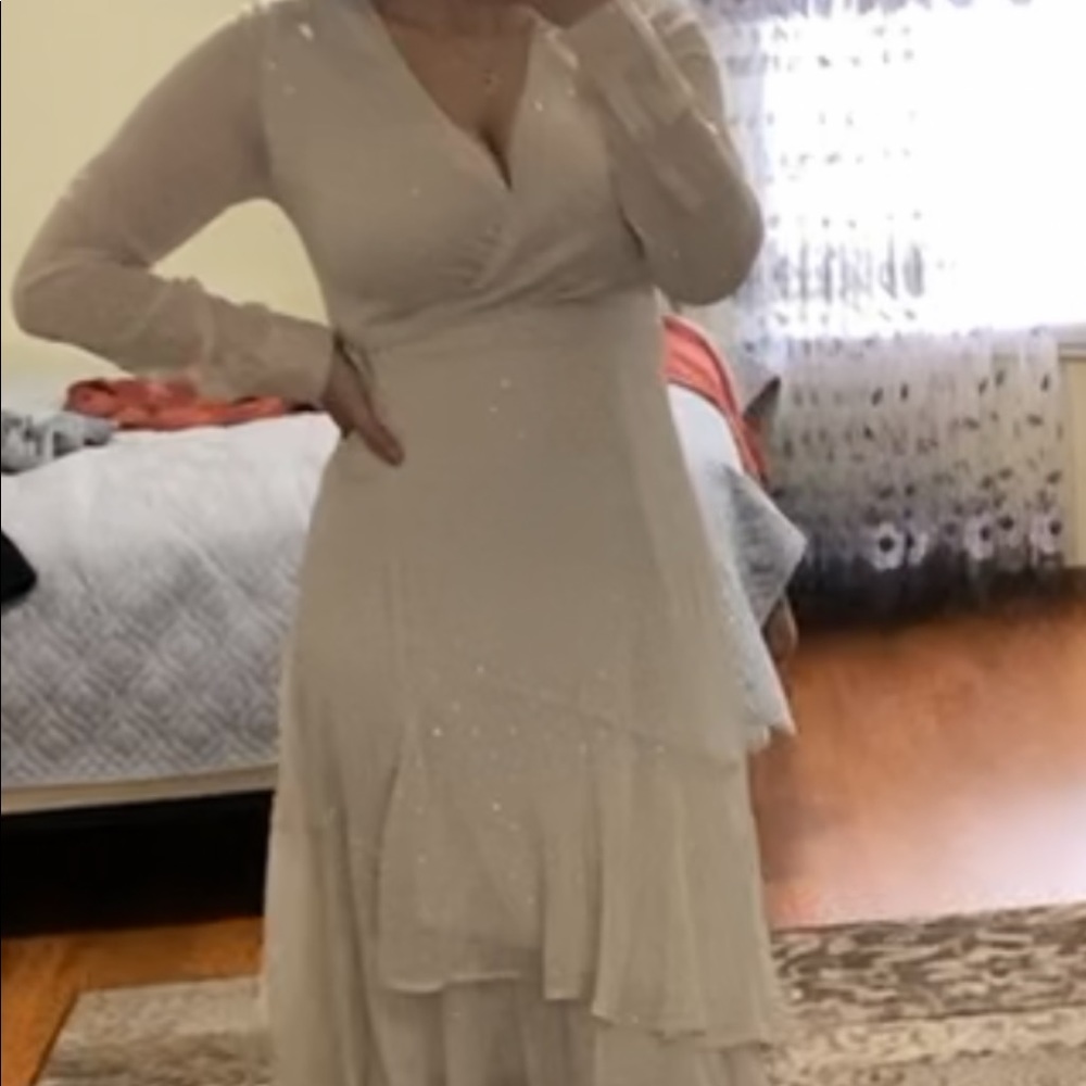 Cream wrap dress